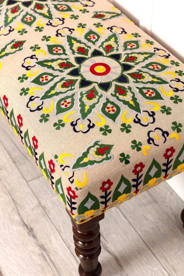 Carraig Donn Eclectic Embroidered Bench