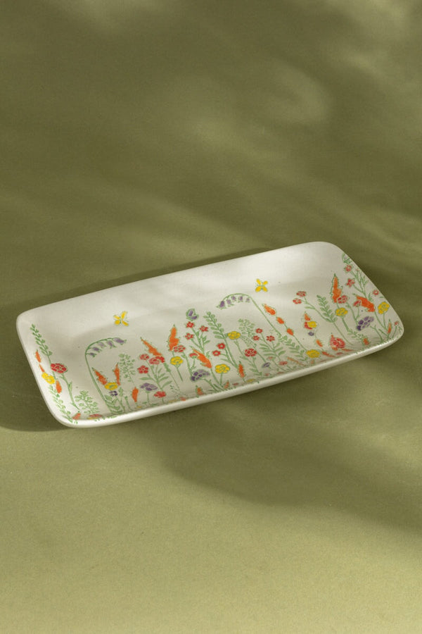 Carraig Donn Eclectic Flower Rectangle Plate