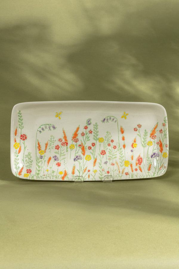 carraig donn Eclectic Flower Rectangle Plate