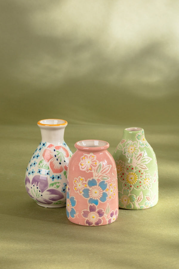 carraig donn Eclectic Flower Vases Set of 3