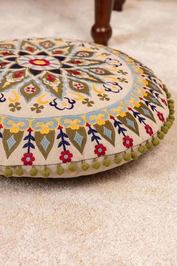 Carraig Donn Eclectic Round Embroidered Cushion