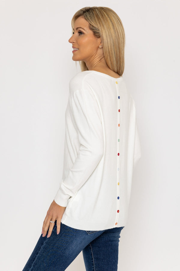 Carraig Donn Ecru Button Detail Knit