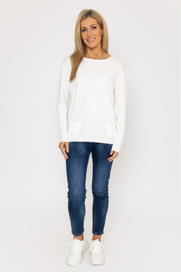 Carraig Donn Ecru Button Detail Knit