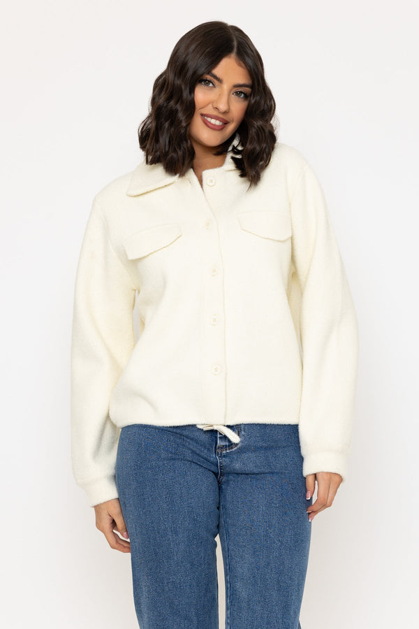 carraig donn Ecru Plain Knitted Cardigan