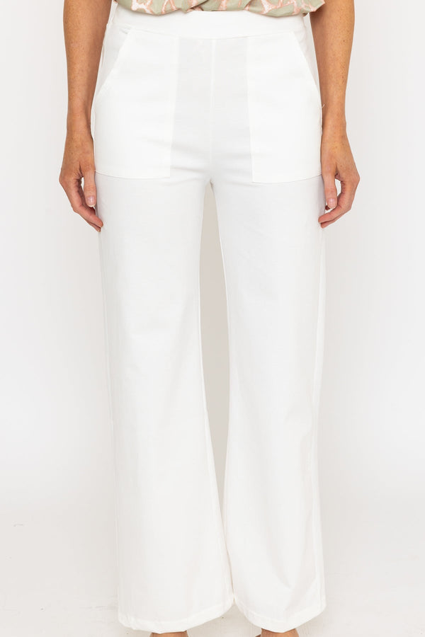 Carraig Donn Ecru Ponte Wide Leg Trousers