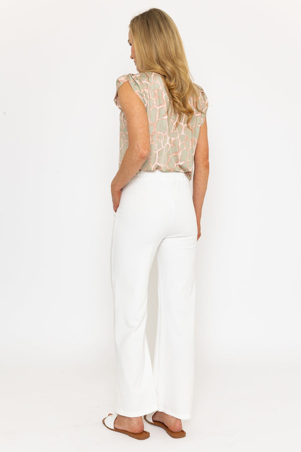 Carraig Donn Ecru Ponte Wide Leg Trousers