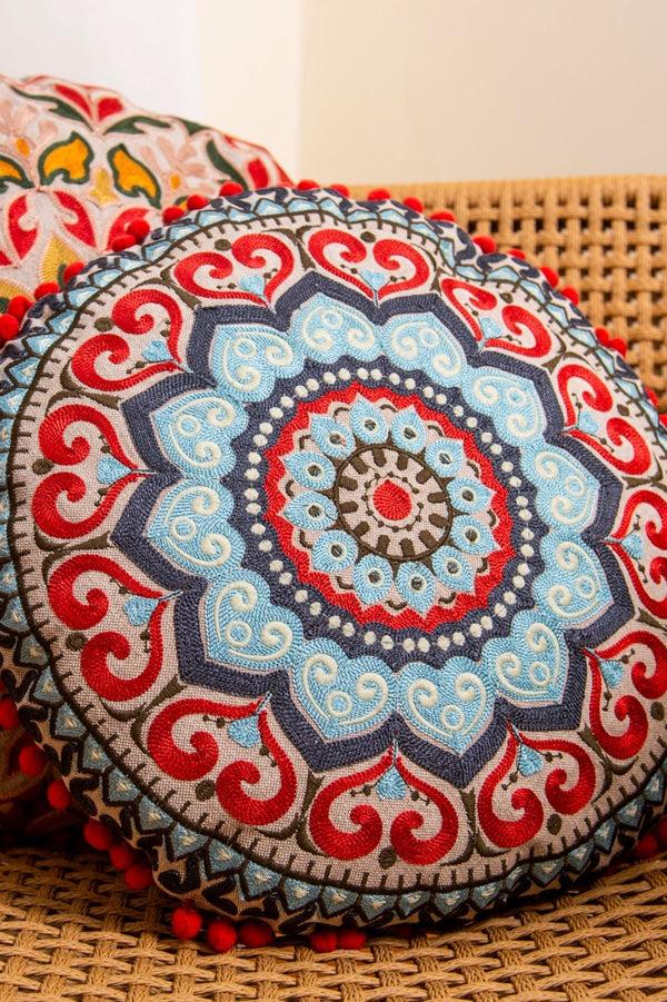 Carraig Donn Elana Round Embroidered Cushion