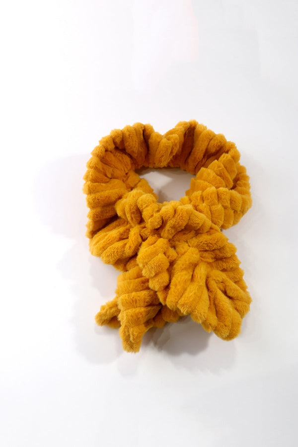 Carraig Donn Elastic Mustard Faux Fur Scarf