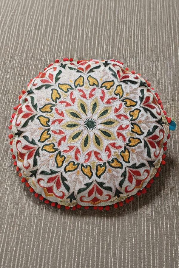carraig donn Ella Embroidered Round Cushion 50cm