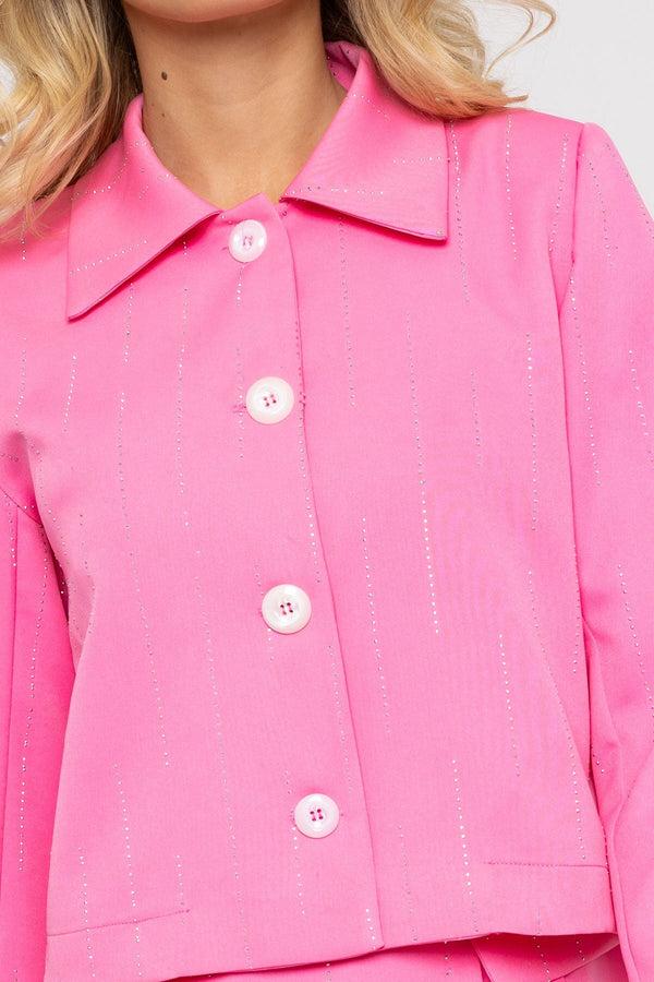 Carraig Donn Ellie Pink Rhinestone Detail Jacket