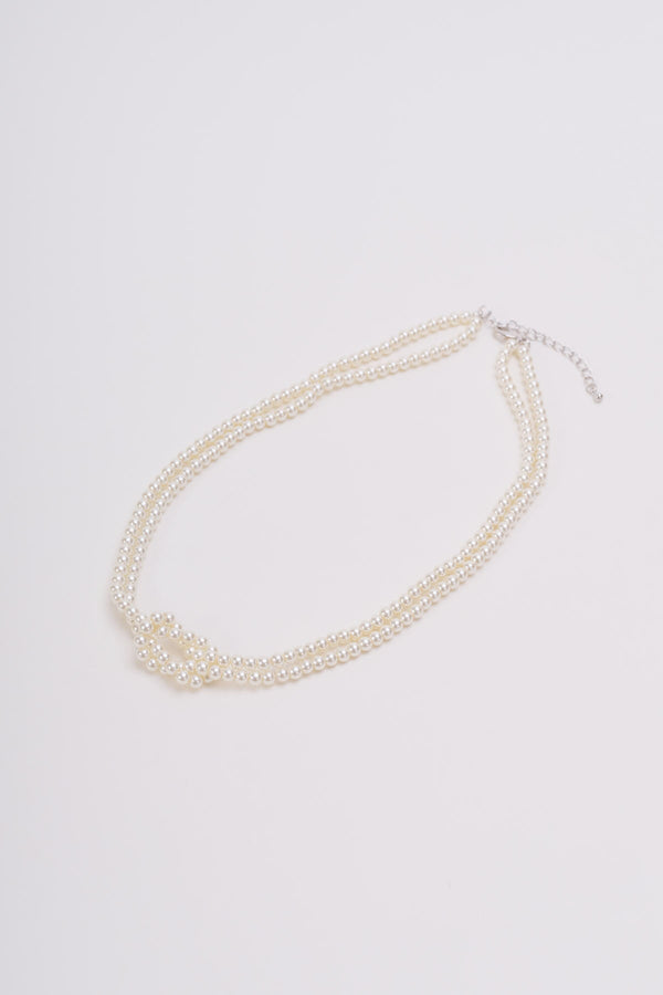 carraig donn Faux Pearl Double Knot Necklace
