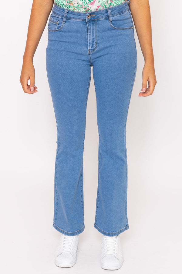 Carraig Donn Flare Denim Jeans In Blue