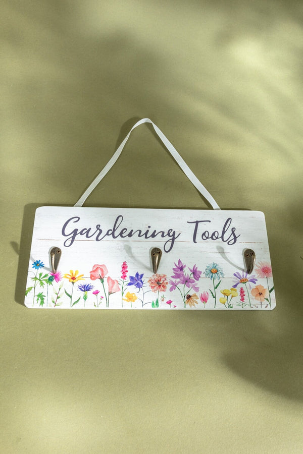 Carraig Donn Floral Garden Tools Plaque With Hooks