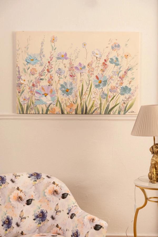 carraig donn Floral Meadow Canvas Wall Art