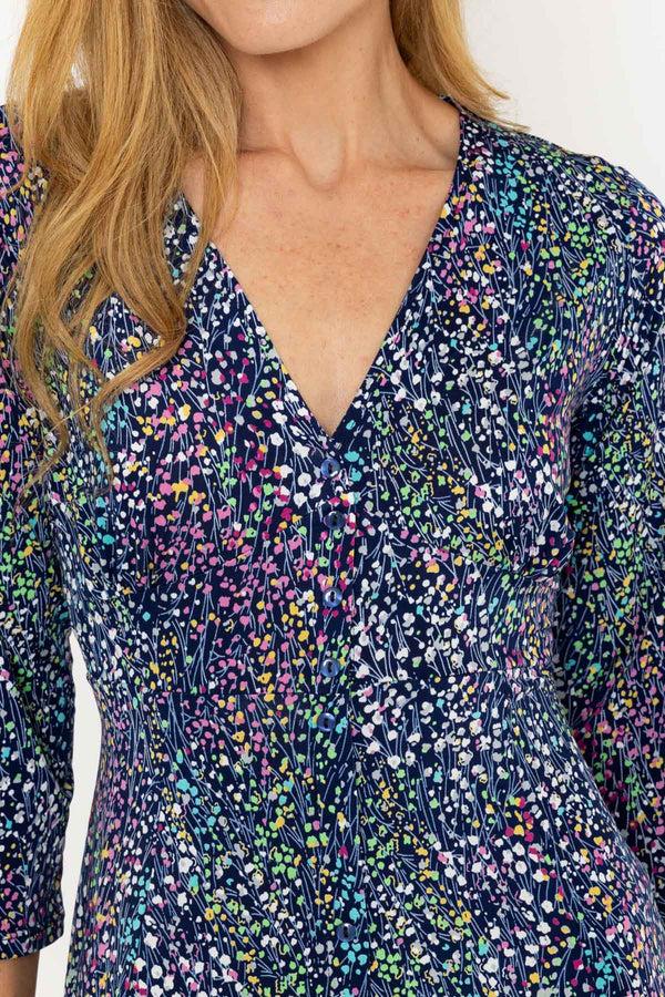 Carraig Donn Floral Print Navy Angelina Midi Dress