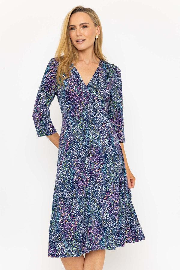 Carraig Donn Floral Print Navy Angelina Midi Dress
