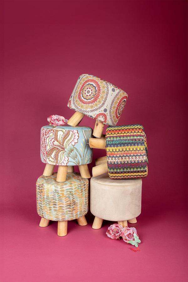 Carraig Donn Floral Velour Footstool