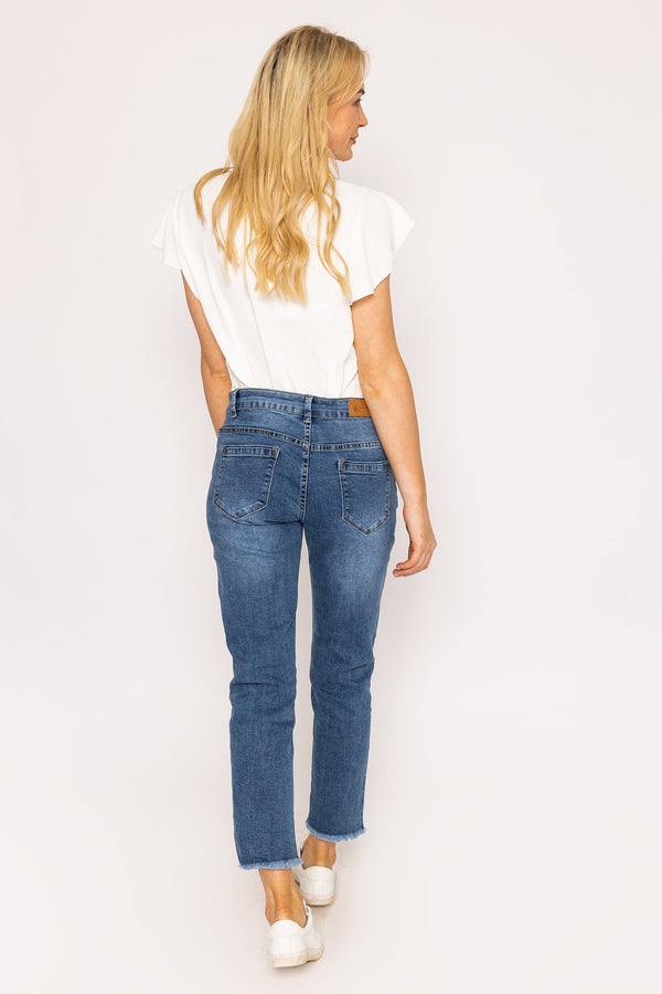 Carraig Donn Frayed Hem Jeans In Denim