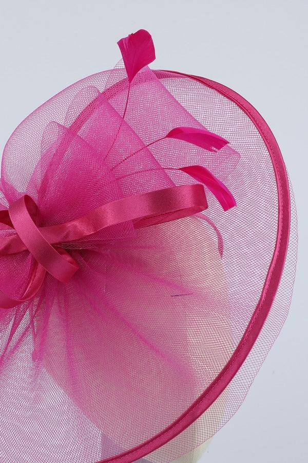 Carraig Donn Fuchsia Pink Feather & Bow Fascinator