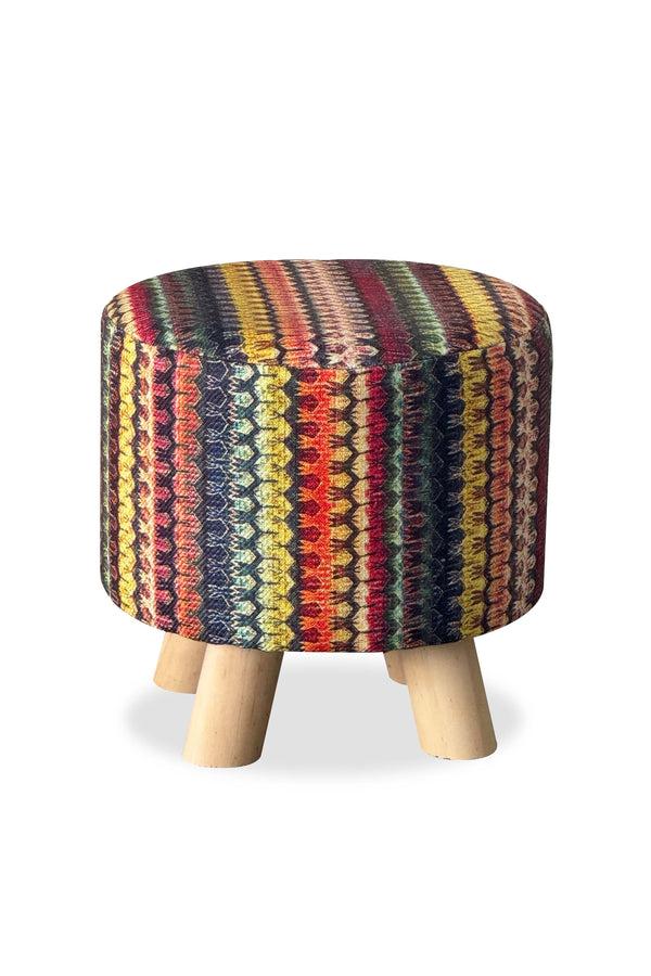 carraig donn Geometric Stripe Footstool