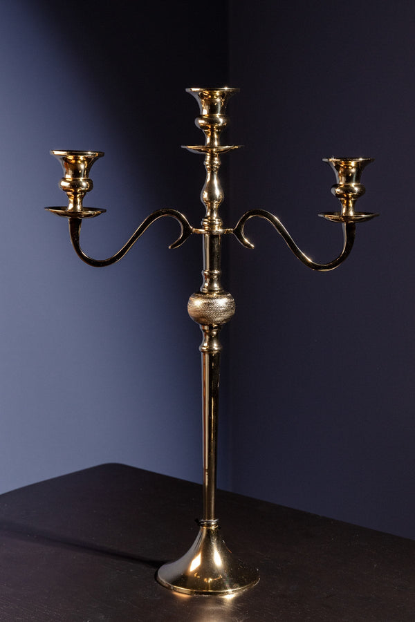 carraig donn Gold 3 Arm Candelabra