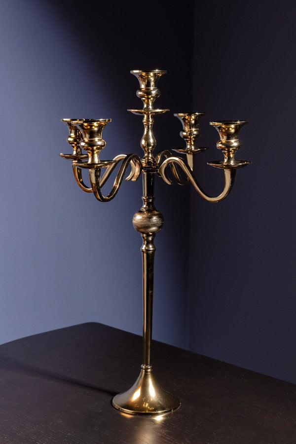 carraig donn Gold 5 Arm Candelabra