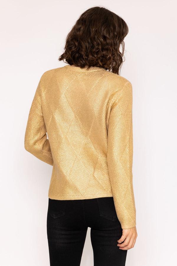 Carraig Donn Gold Basket Stitch Knit Jumper