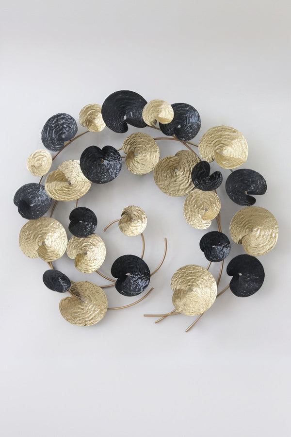 Carraig Donn Gold & Black Lotus Metal Wall Art