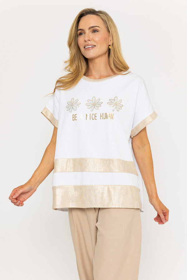carraig donn Gold Detail Slogan Print T-Shirt