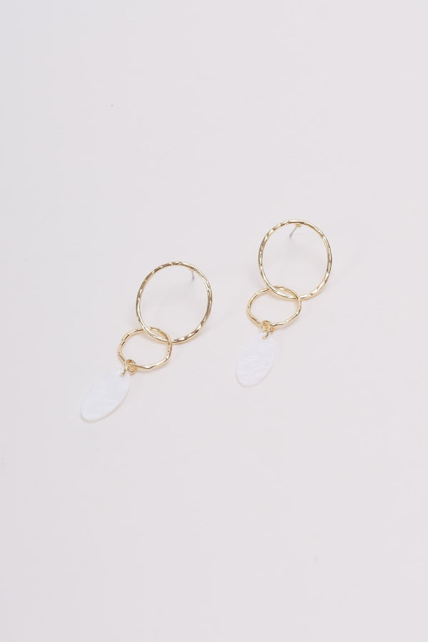 carraig donn Gold Double Hoop Drop Earrings