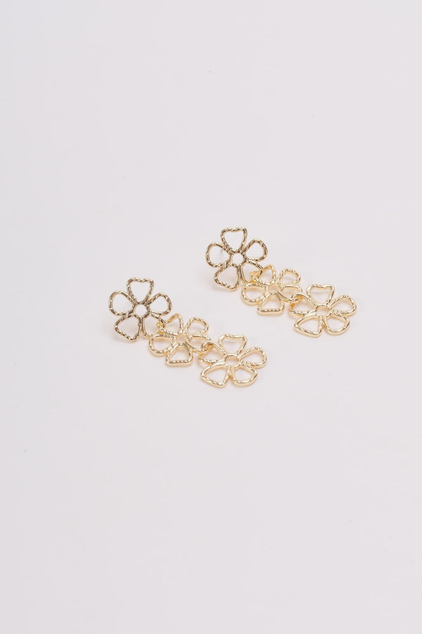 Carraig Donn Gold Flower Drop Earrings