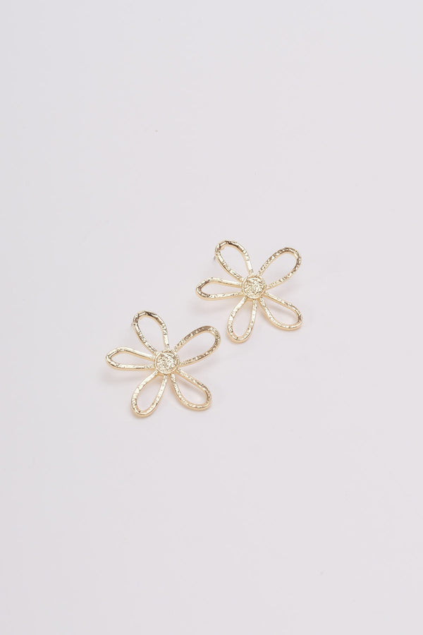 Carraig Donn Gold Flower Stud Earrings