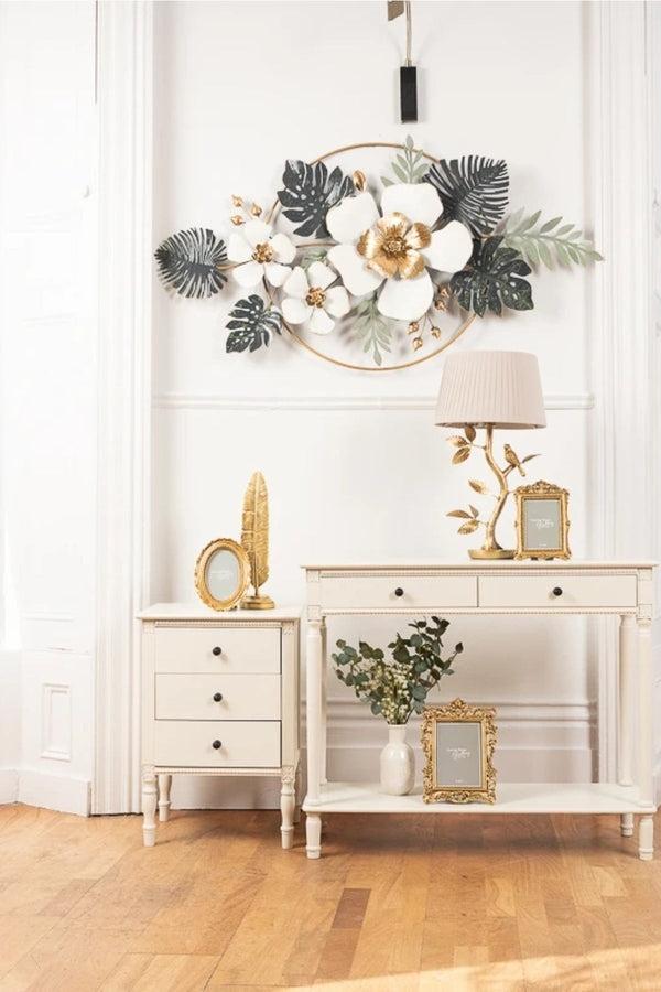 Carraig Donn Gold & Green Floral Metal Wall Art