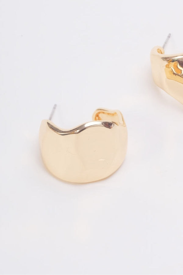 Carraig Donn Gold Hammer Effect Hoop Earrings