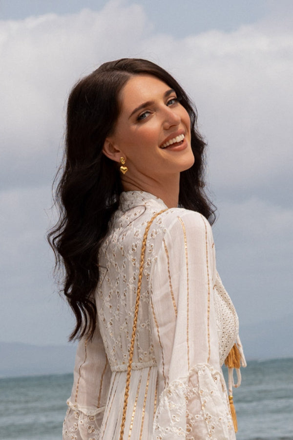 Carraig Donn Gold Heart Drop Earrings