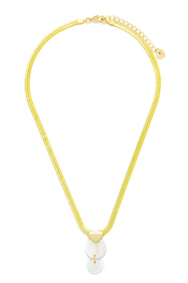 Carraig Donn Gold Heart White Shell Necklace