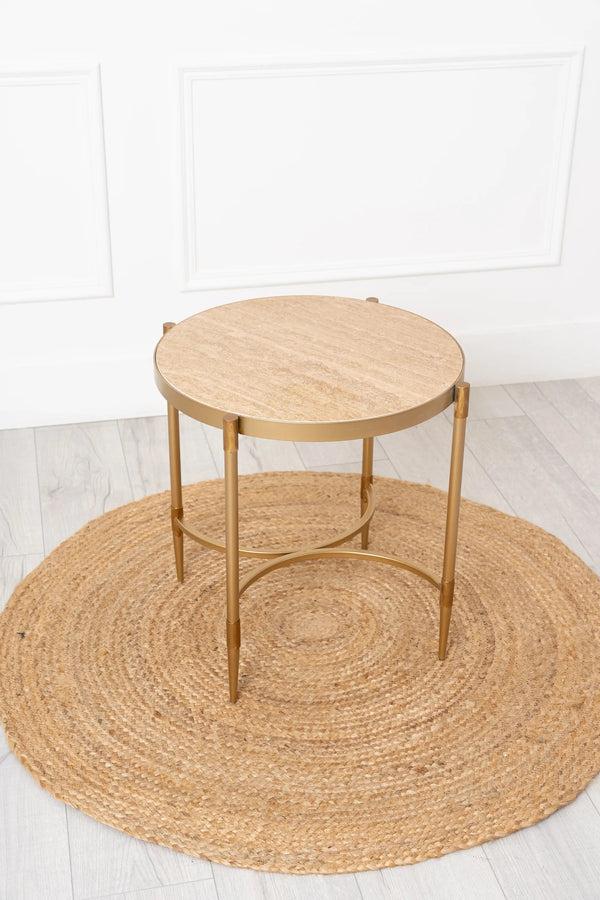 carraig donn Gold Metal Lamp Table