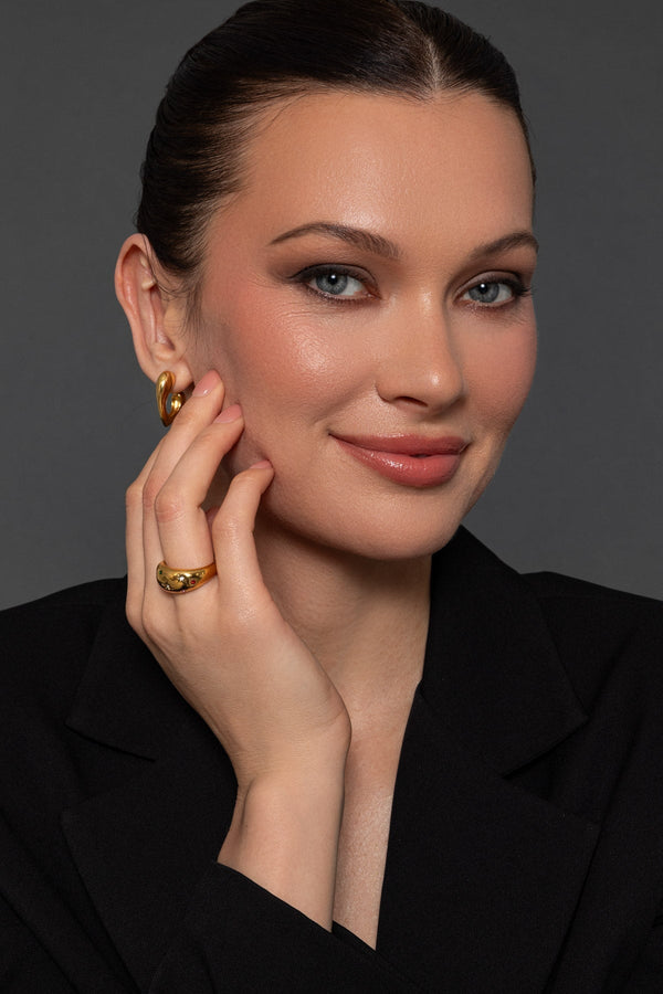 carraig donn Gold Multicolour Stones Ring Size 7