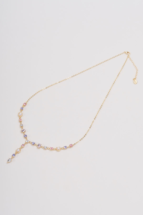 carraig donn Gold Necklace with Multicolour Stones