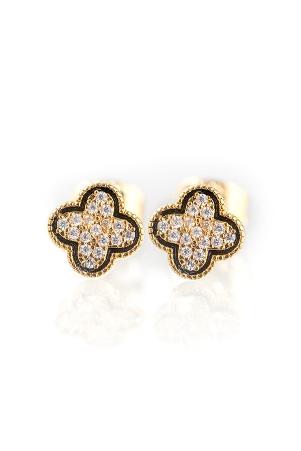 carraig donn Gold Plated Clover Earrings