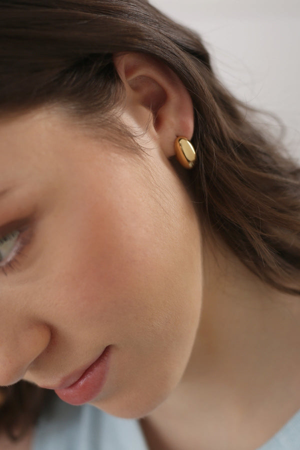 Carraig Donn Gold Plated Dome Mini Hoop Earrings