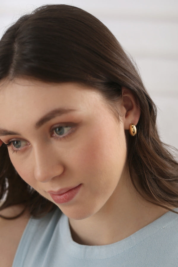 Carraig Donn Gold Plated Dome Mini Hoop Earrings