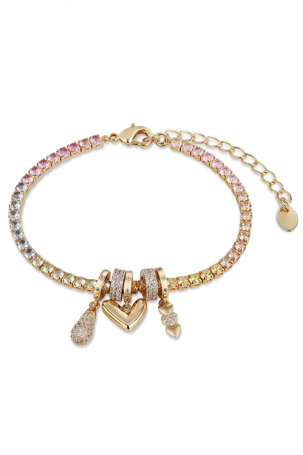 carraig donn Gold Plated Heart Charm Bracelet