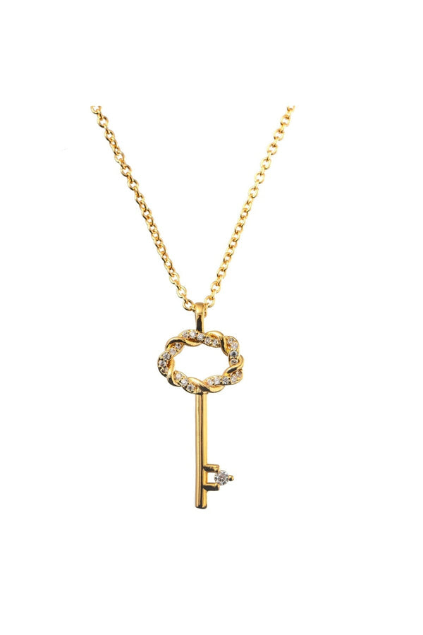 carraig donn Gold Plated Key Pendant Necklace