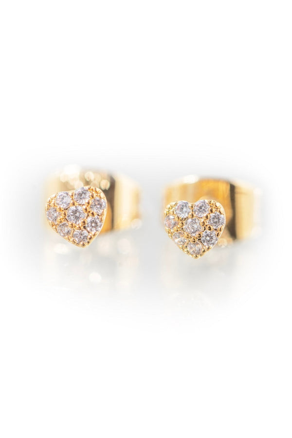 carraig donn Gold Plated Petite Heart Earrings