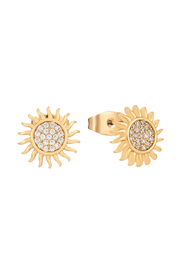 carraig donn Gold Soleil Mini Sun Stud Earrings