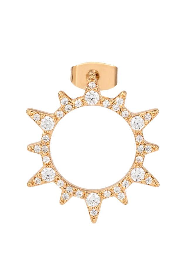 Carraig Donn Gold Soleil Open Sun CZ Earrings