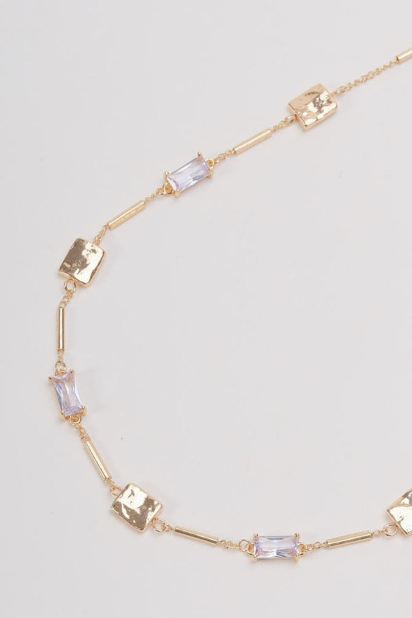 Carraig Donn Gold Square Crystal Necklace