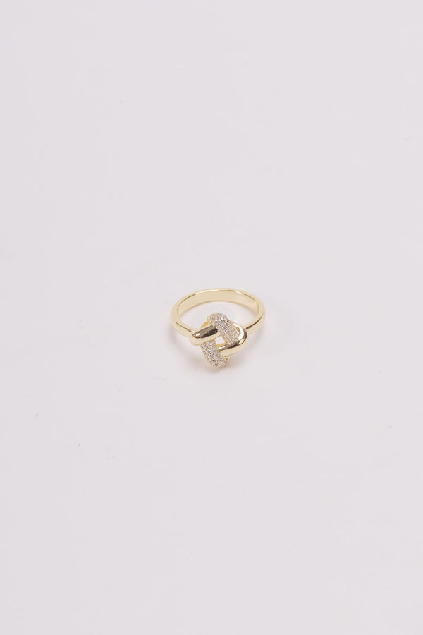 carraig donn Gold Square Knot Ring - Size 7