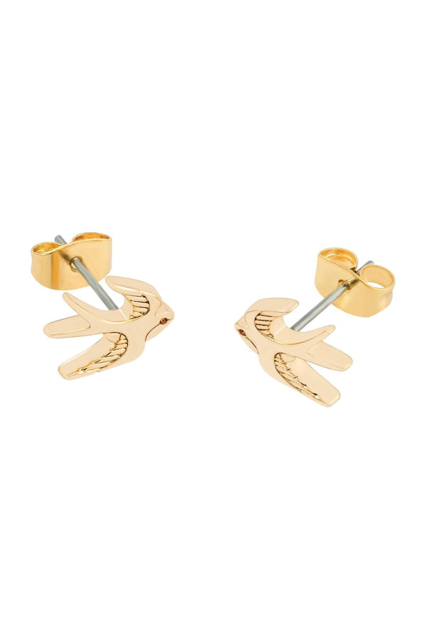 carraig donn Gold Swallow Stud Earrings